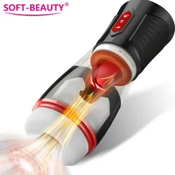 Automatic Blowjob Male Masturbator Cup Tongue Licking Realistic Vagina Adult Goods Sucking Machine Masturbation Sex Toy For Men