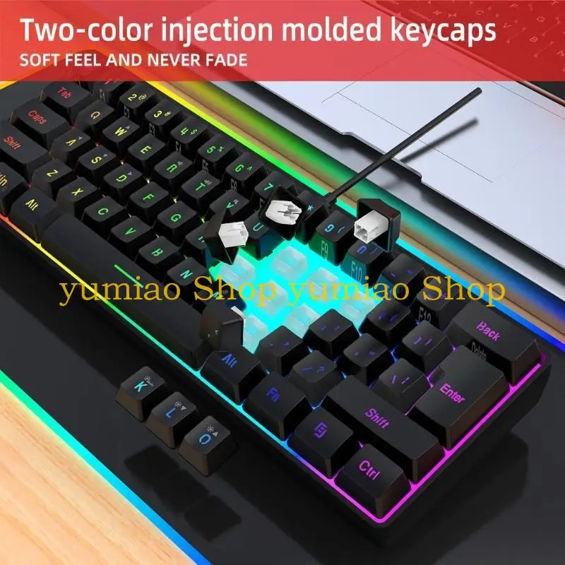 587B RGB Gaming Keyboard Comfortable Operation Feeling Input Dedicated Media Keys Keypad Water Resistant Gaming Keyboard