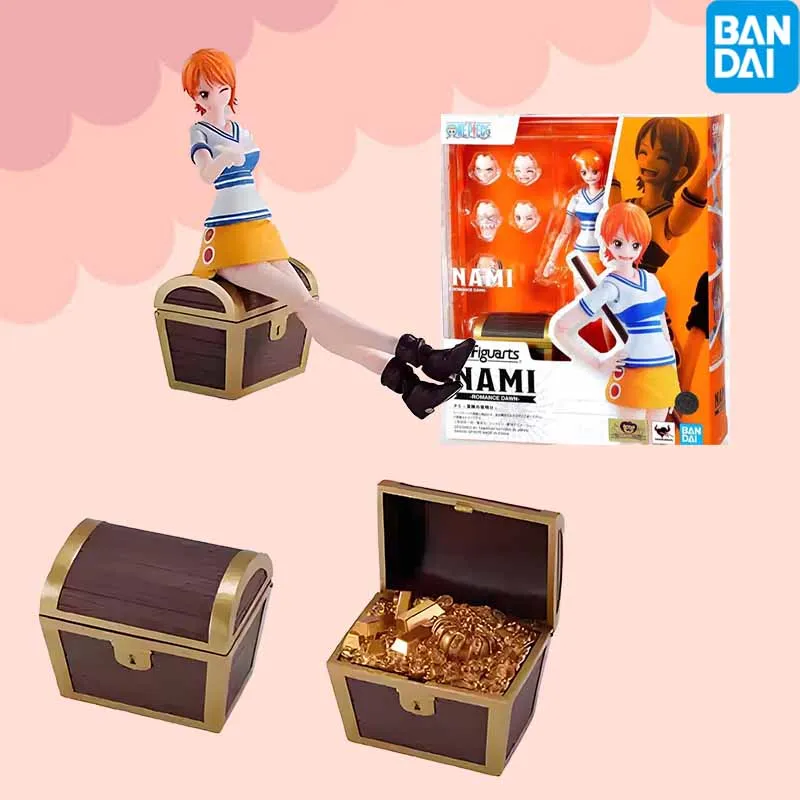 Hochwertige Bandai Original SHF Anime Figur One Piece Nami Romantic Dawn Anime Actionfiguren Spielzeug für Jungen/Mädchen/Kinder