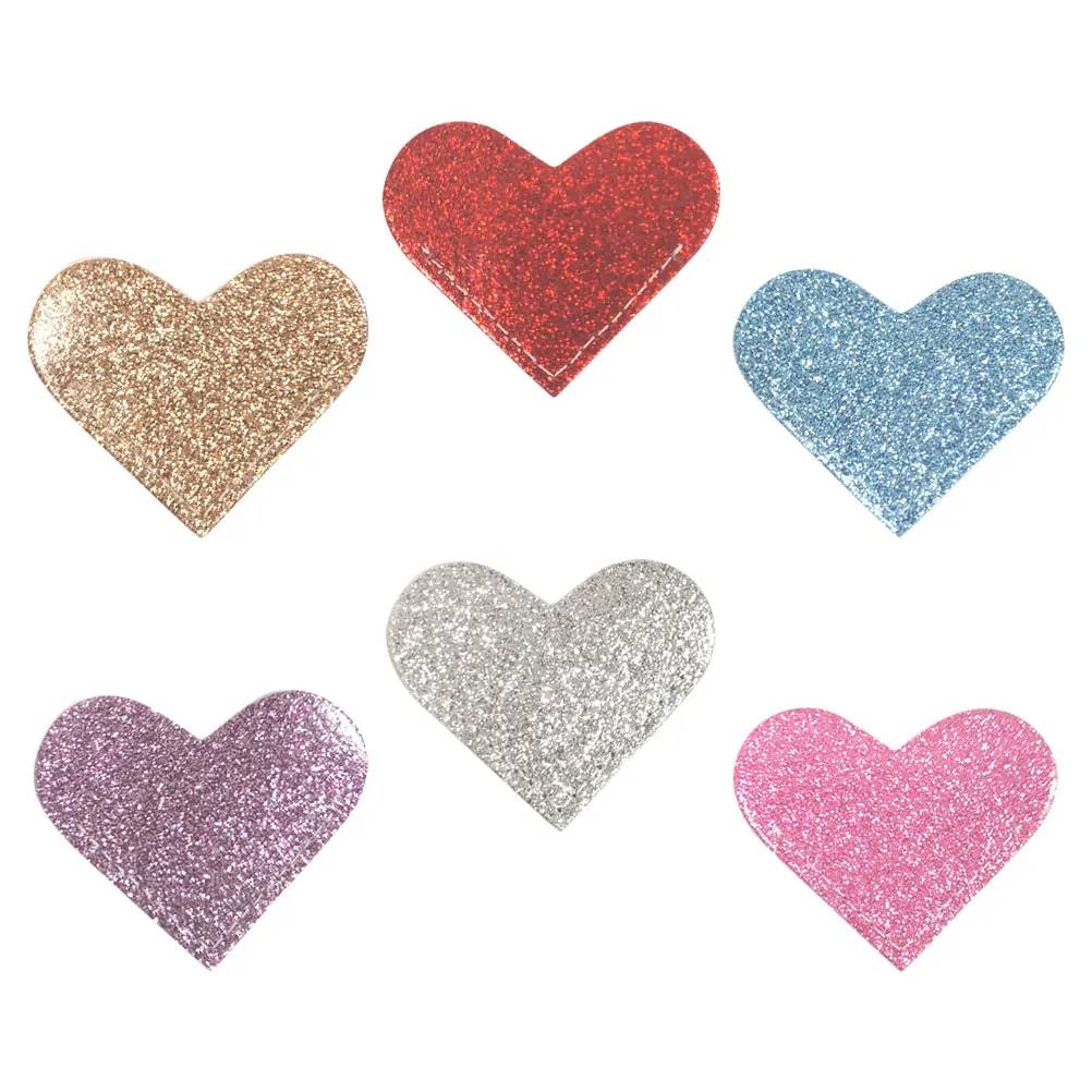 

6 Pcs Heart Shaped Bookmarks PU Handmade Glitter Page Markers Reading Supplies Novelty Gifts