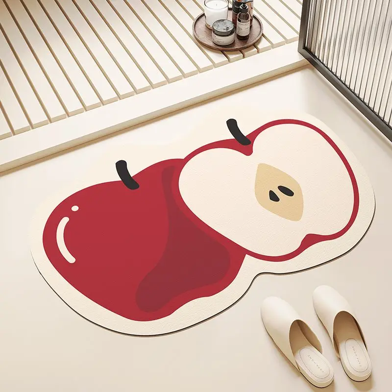 

Creative fruit bathroom non-slip floor mat, absorbent mat, anti-drop diatom mud quick-drying floor mat, bathroom door mat