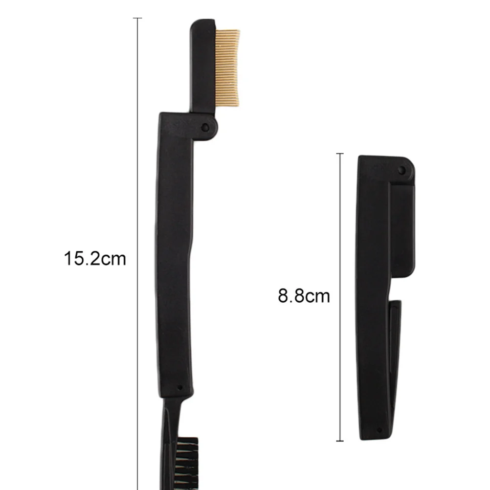 1 szt. Dwustronny grzebyk do brwi i rzęs, składany pędzelek do makijażu do separacji rzęs po aplikacji tuszu do rzęs, kompaktowa konstrukcja, łatwy w użyciu.