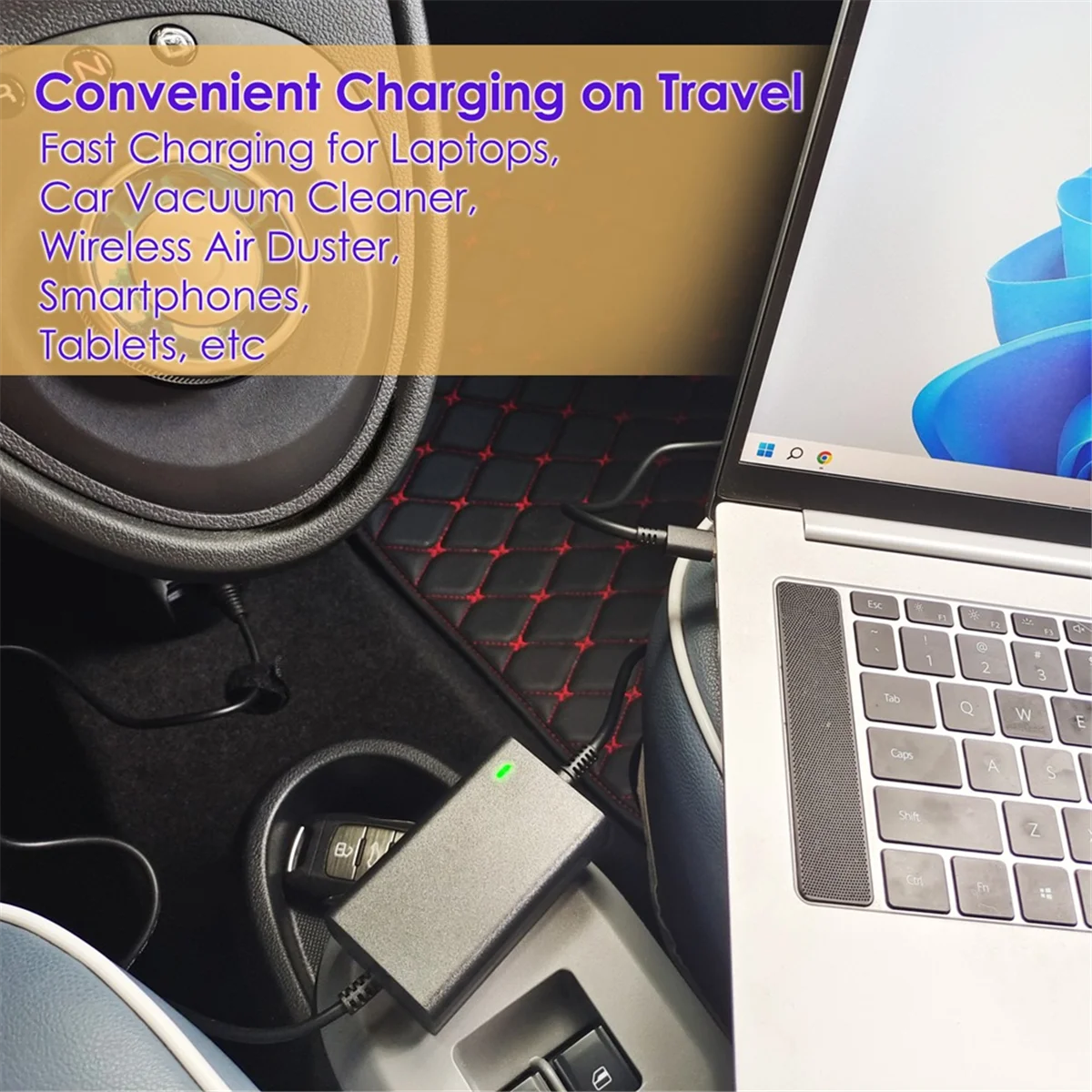 100 واط 12 فولت-24 فولت شاحن سيارة عالمي USB-C PD 5 فولت 9 فولت 12 فولت 15 فولت_QWE