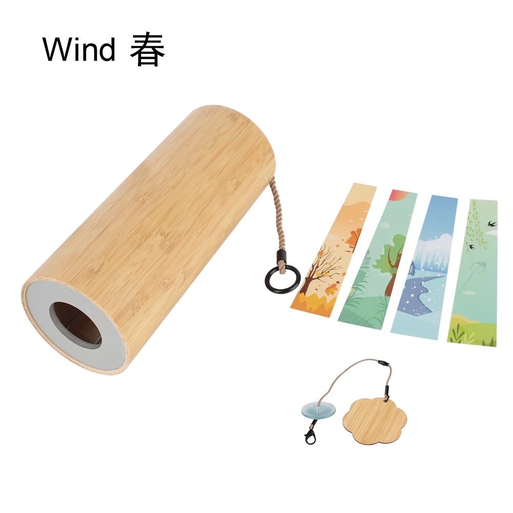 Music Chimes Bamboo Chord Wind Chimes Handmade Wooden Windbell Boho Windchime Chord Outdoor Home Patio Garden Decoration