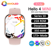 2025 Hello Watch 4 Mini Women SmartWatch 42MM 2GB Series 10 Deepseek Compass GPS NFC GPT Musicstock Sport Watch for Android IOS
