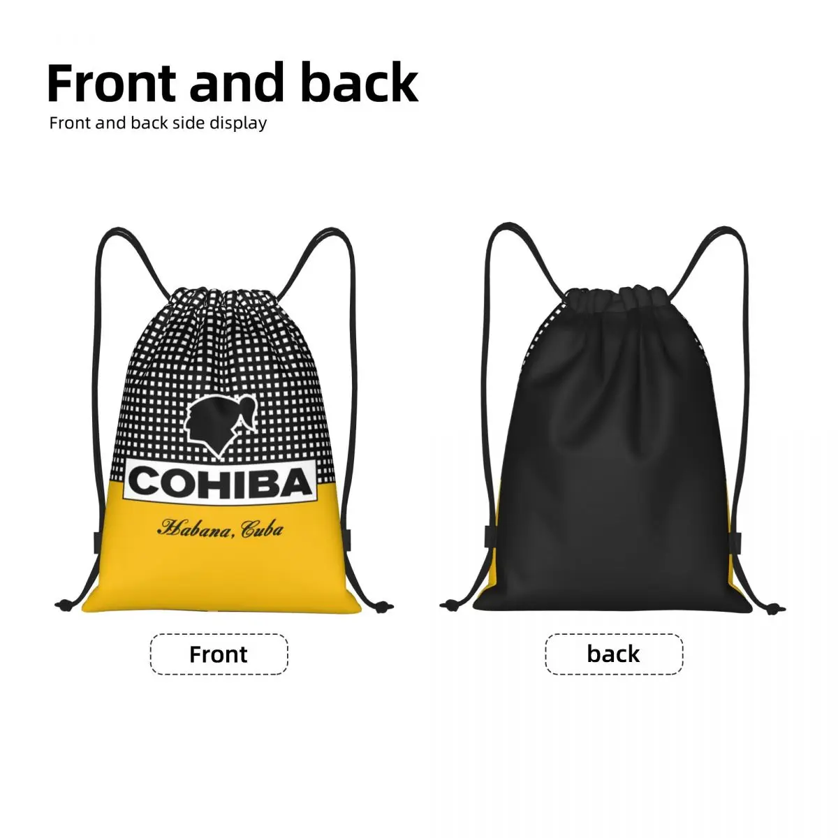 Cuban Chiba Drawstring sacos para homens e mulheres, leve esportes ginásio armazenamento mochila, personalizado