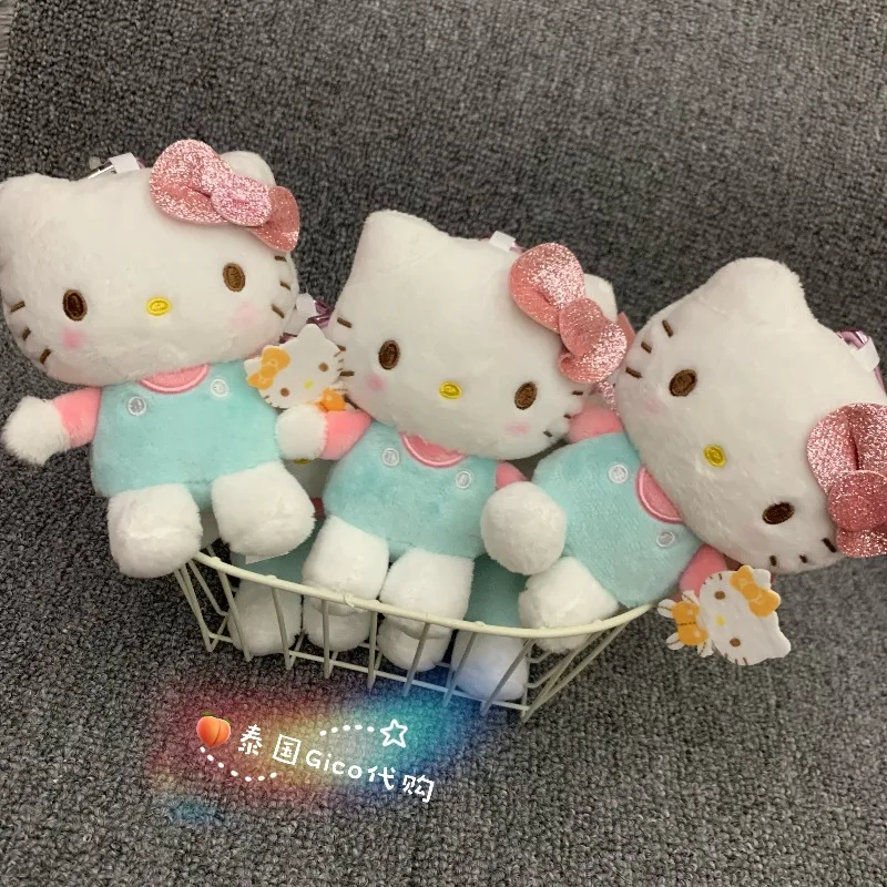 القوس التعادل مرحبا كيتي الدب المعانقة دمية المفاتيح قلادة كيتي الزخرفية سحر سانريو الكرتون أنيمي ألعاب من نسيج مخملي للفتيات هدية