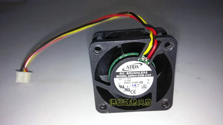 

Free shipping original ADDA 4020 AD0412UB-C52 DC12V 0.18A 4CM fan 40 * 40 * 20MM silent fan