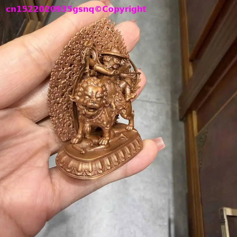Copper carving Exquisite Small Buddha statue Pe har Guardian Deity Pocket buddha Buddhist altar tibetan family monk worship