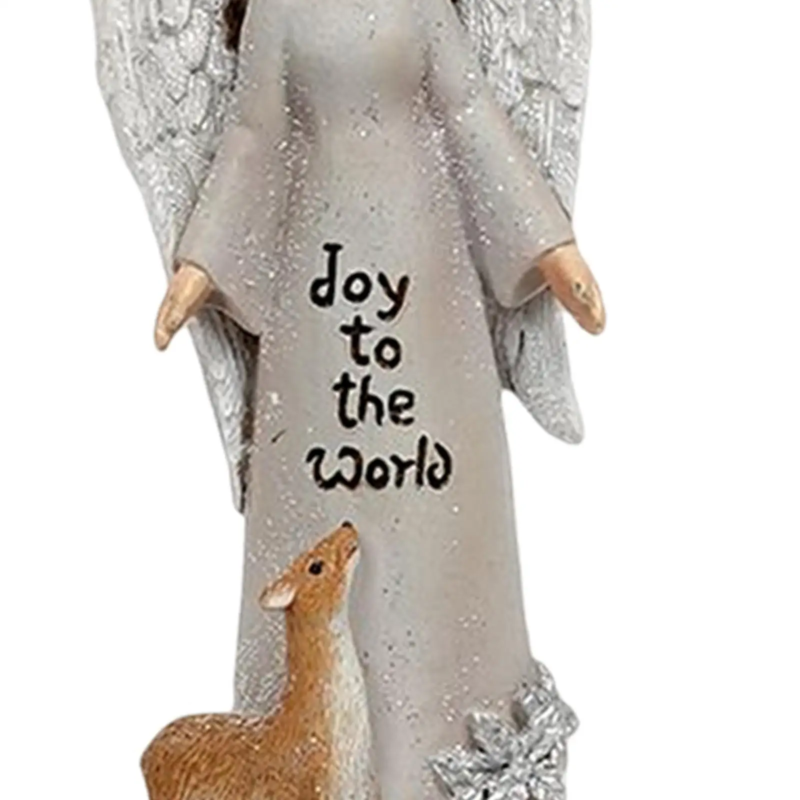 Resin Angel Figurine, Desk Ornaments, Sculpted Hand Painted Decorations Blessing for Porch Home Novelty