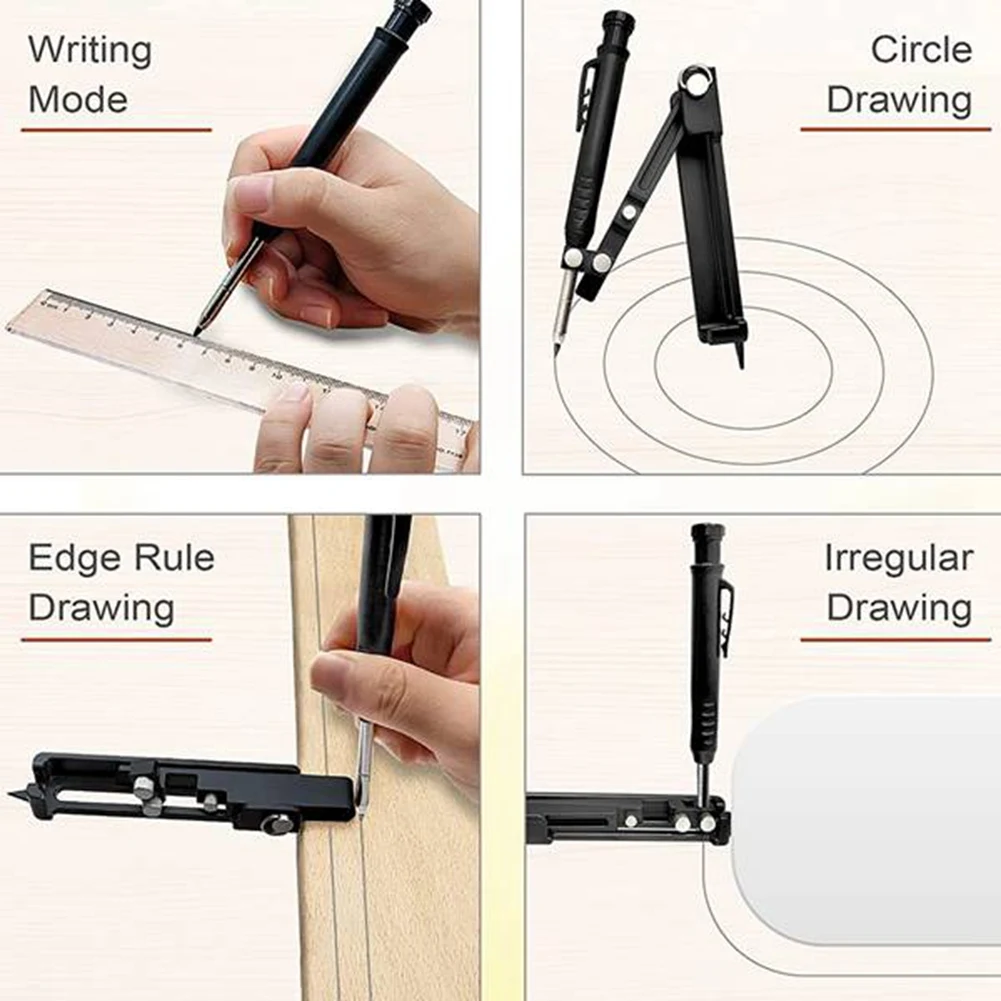 Multifunctional Scribing Tools Construction Pencil Scoring Tools Contour Gauge Marking Tools Mechanical Pencil Pack of 5