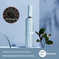 Automatic umbrella women's weather and rain sun umbrella shade folding blue boys advanced sense sunscreen