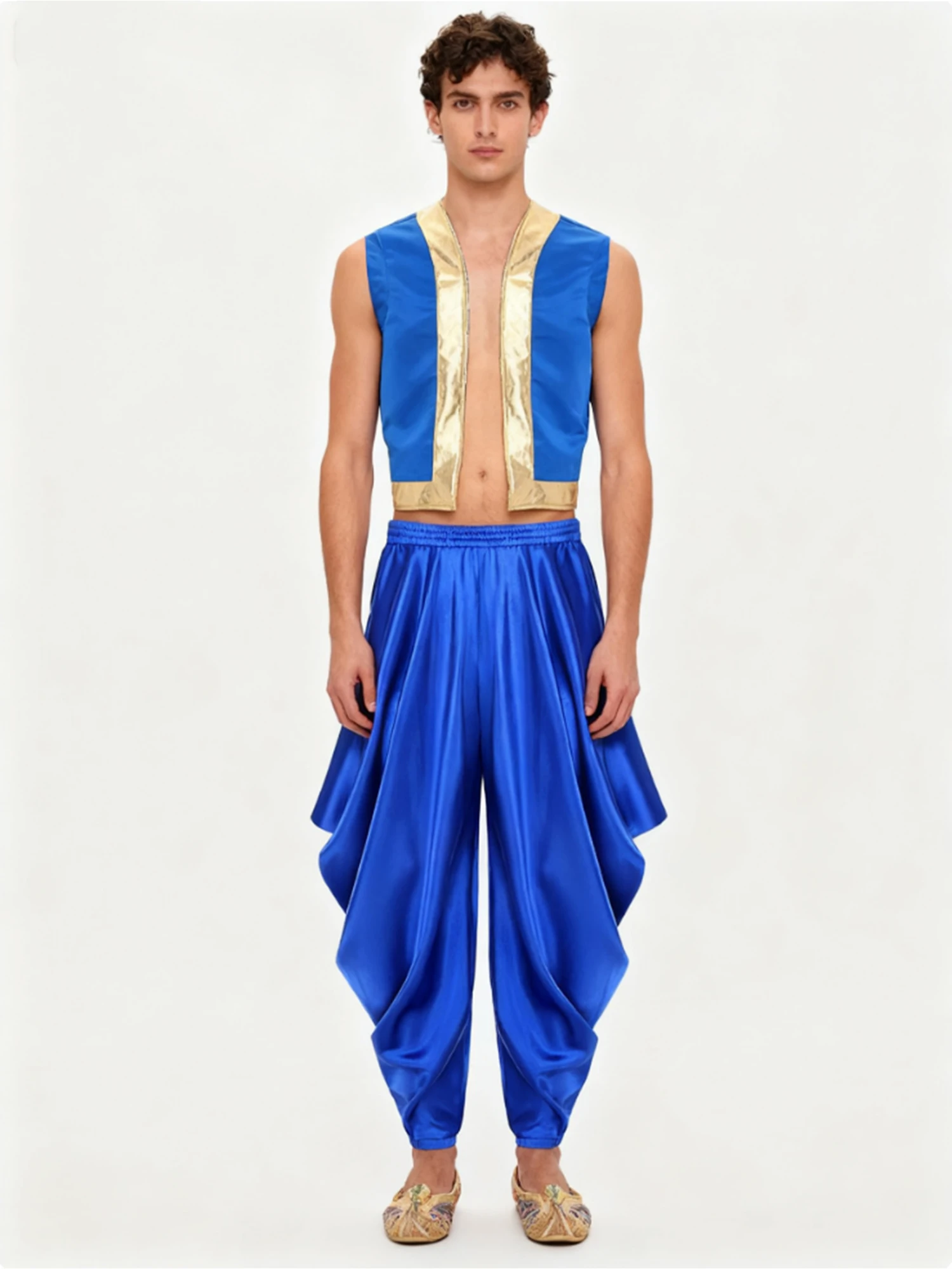 Costume arabe pour hommes, Costume de Cosplay du Prince arabe, gilet, pantalon sarouel, Costume pour Halloween, carnaval, spectacle sur scène