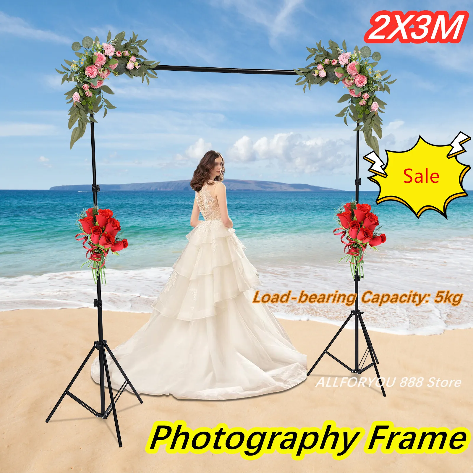 

Backdrop Stand 2X3M Adjustable Photography Frame Background Holder 11 lbs Load-bearing For Photo Studio