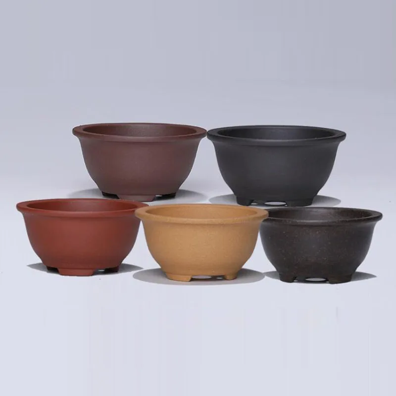 Purple Clay Coarse Pottery Flower Pot Asparagus Plant Pot Bonsai Vase Creative Breathable Planter Container Garden Home Decor