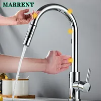 Smart Touch Kitchen Faucets Hot Cold Pull Out Kitchen Sink Mixer Tap Quality Stainless Steel Sensor Touch Kitchen Mixer Faucet