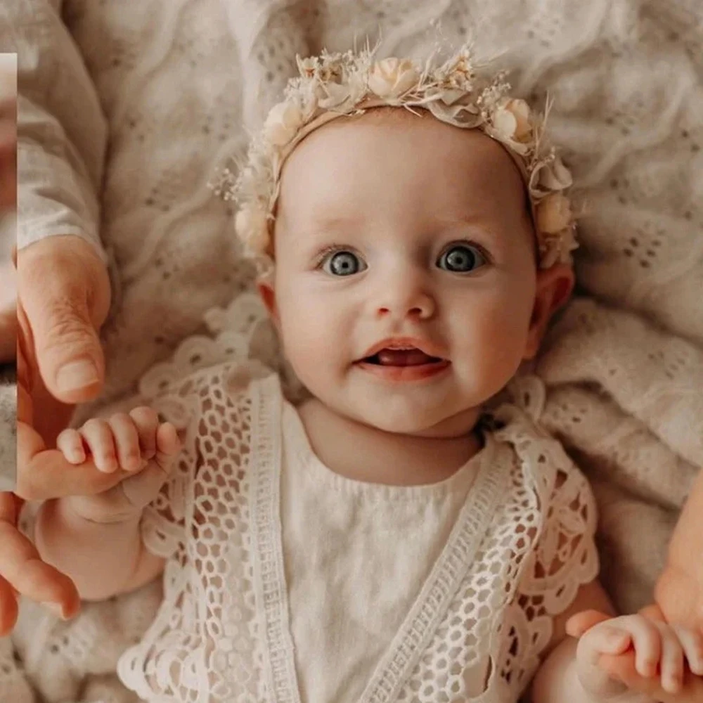 Newborn Photography Props Baby Girl Boho White Lace Romper Infant Photoshoot Outfit Boho Lace Baby Clothes