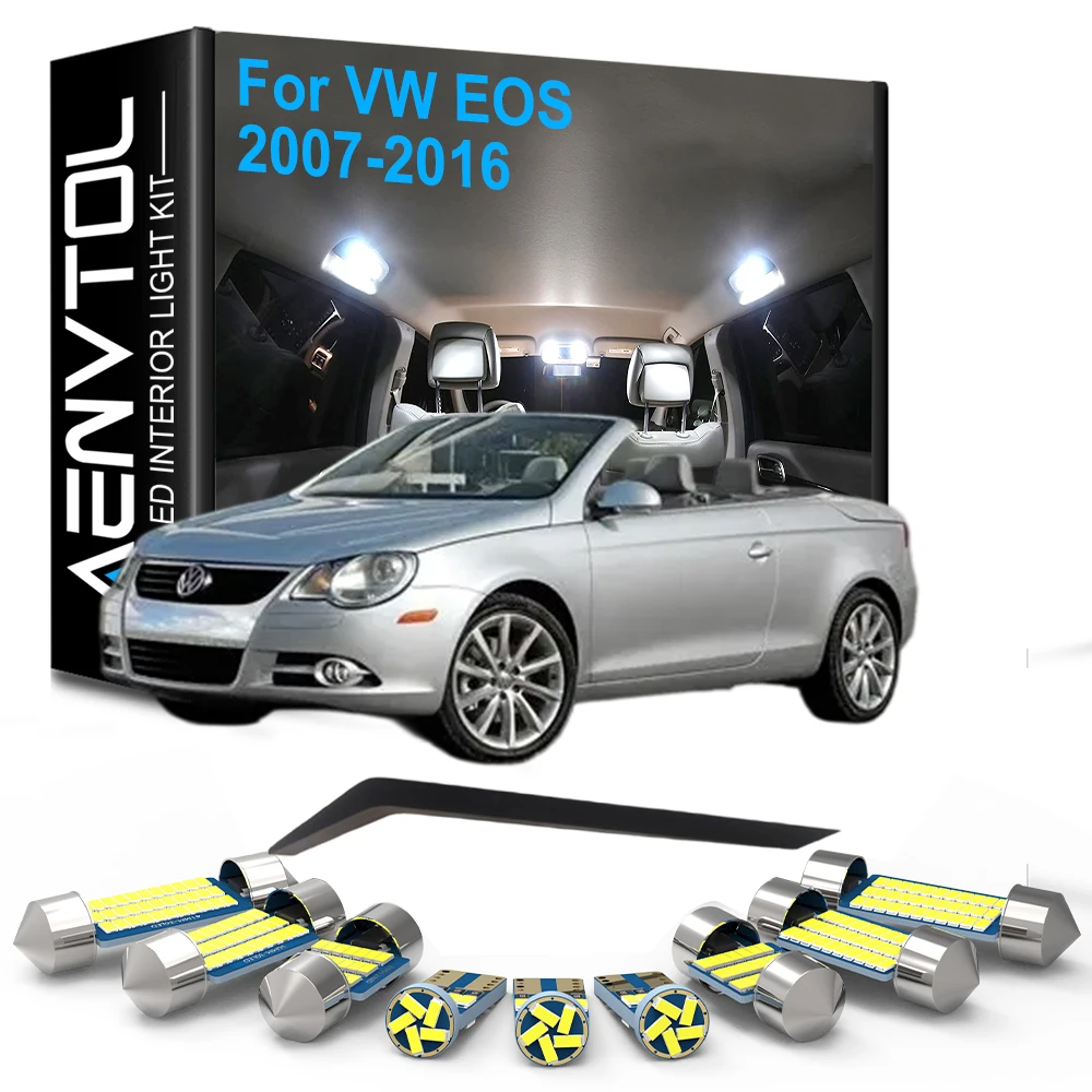13-teiliges LED-Innenbeleuchtungsset mit Canbus für VW Volkswagen EOS 2007-2016, Decken-, Karten- und Leseleuchten