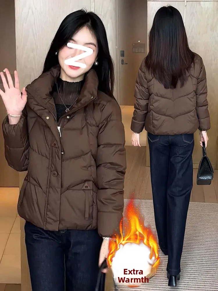 

Women's ort Puffer Jaet Cotton Coat Thi Warm Bread Sle Winter Outerwear Faionable Versatile Anti-Aging