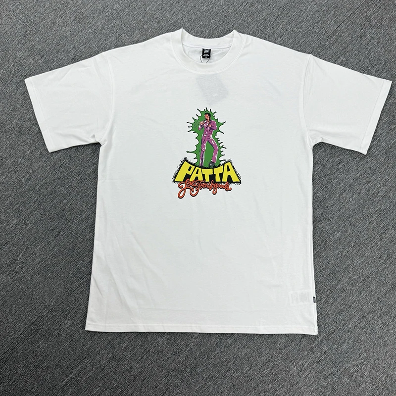 High-quality Patta T-shirt Loose Breathable Style Large Size Short Sleeve Print Design Men's PATTA Short Sleeve Real Photo