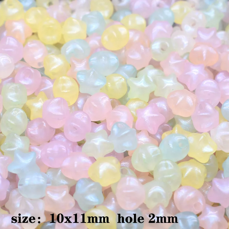 20/50pcs AB Candy Jelly Color Acrylic Beads Star Clover Round Loose Spacer Beads For Jewelry Making DIY Bracelet Necklace