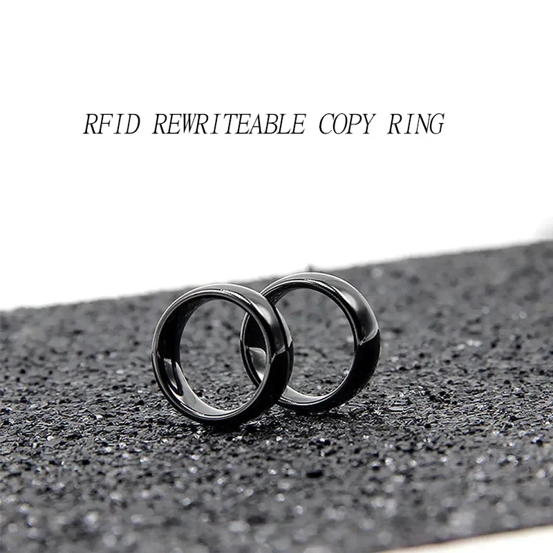 Ultra-thin Waterproof Smart Chip NFC Ring RFID 13.56mhz Rewritable Tag IC Badge Clone Cuid Key Copy Available Access Control