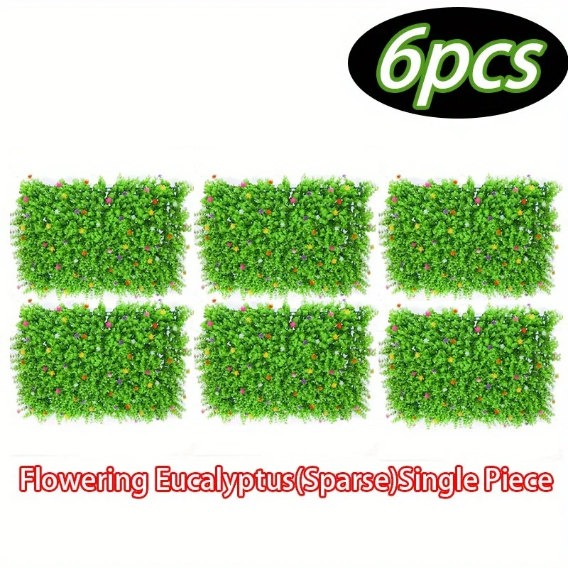 

6pcs artificial turf, plastic potted greenery wall decor for interior decoration, thanksgiving plant wall backdrops plant