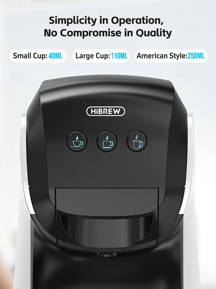 ماكينة صنع القهوة HiBREW 3 في 1 متعددة الكبسولات أوتوماتيكية بالكامل مع وضع ساخن وبارد 19 بار