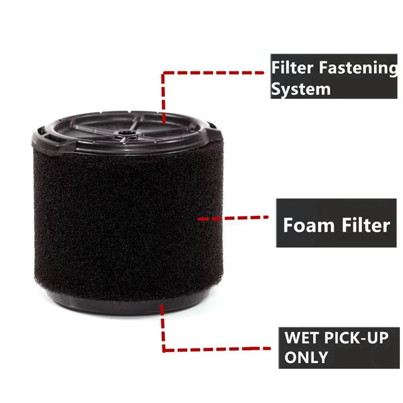 Reemplazo de filtro de espuma de aplicación húmeda ABRE-2Pc VF3700 para filtros Vac, apto para aspiradoras de taller de 3 galones a 4-1/2 galones