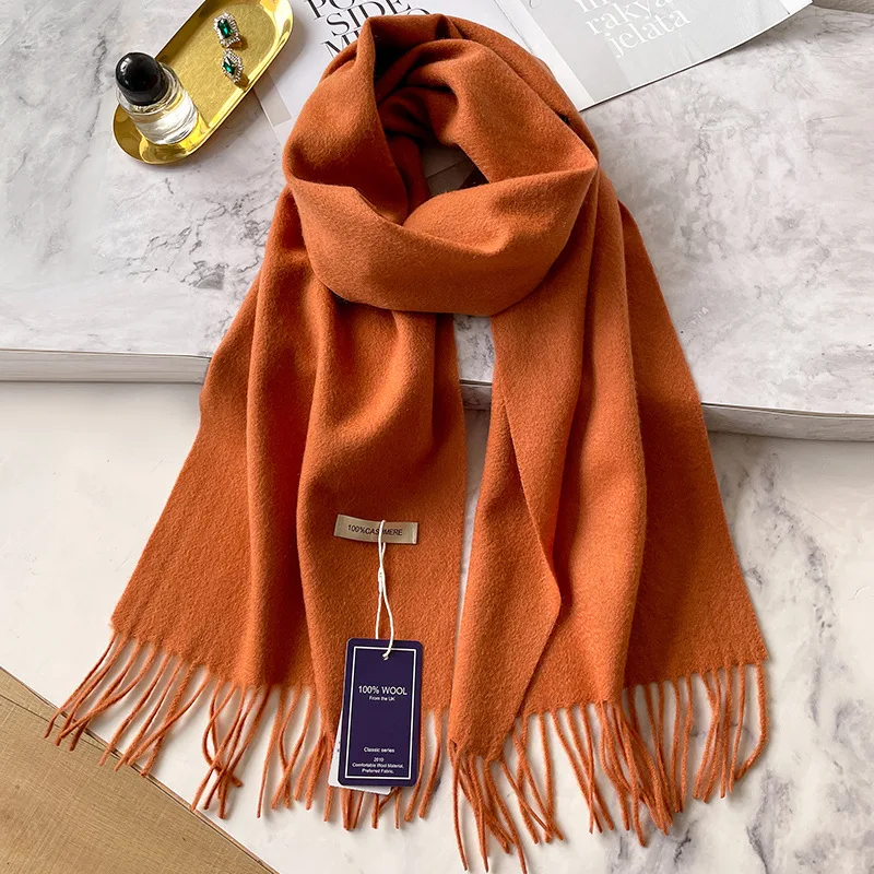 100 % Kaschmir Winter Design Pashmina Wollschal für Frauen Warme dicke Tücher und Wraps Weiblicher Bufanda Echarpe Quastenschalldämpfer – Detail 11