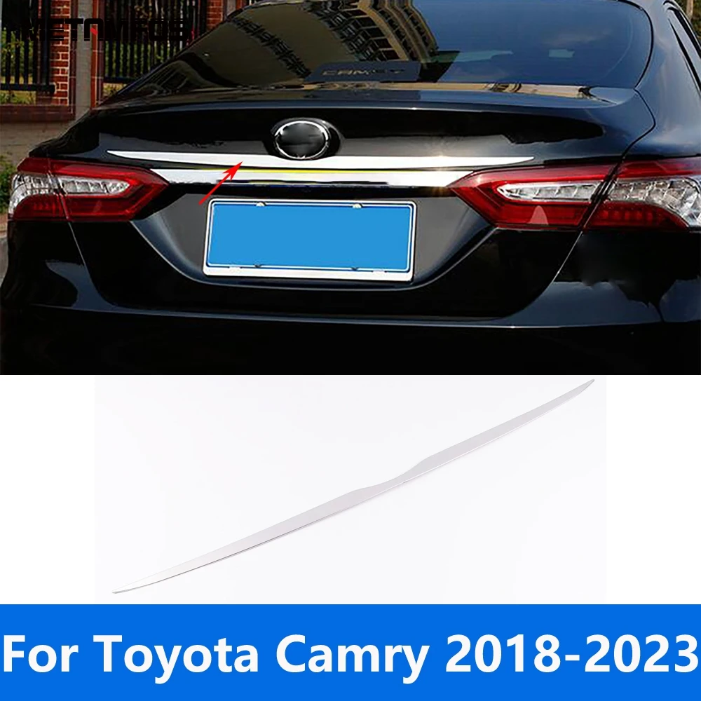 

For Toyota Camry 2018-2021 2022 2023 Stainless Rear Upper Trunk Lid Cover Trim Tailgate Boot Door Trim Accessories Car Styling