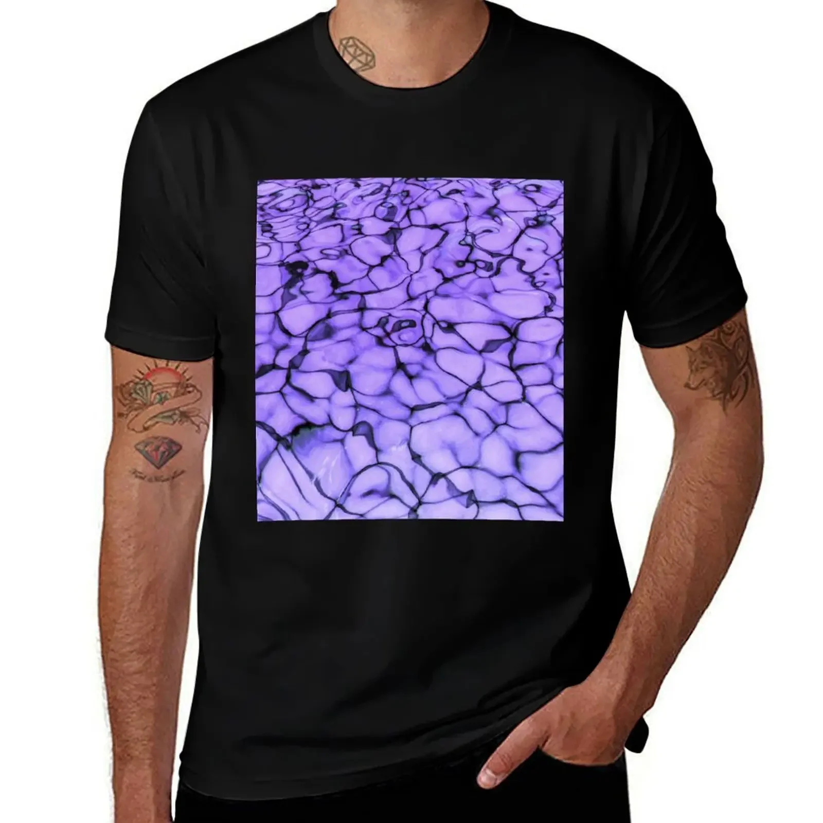 Abstract Purple Water Texture T-Shirt man t shirt tops Blouse slim fit t shirts for men