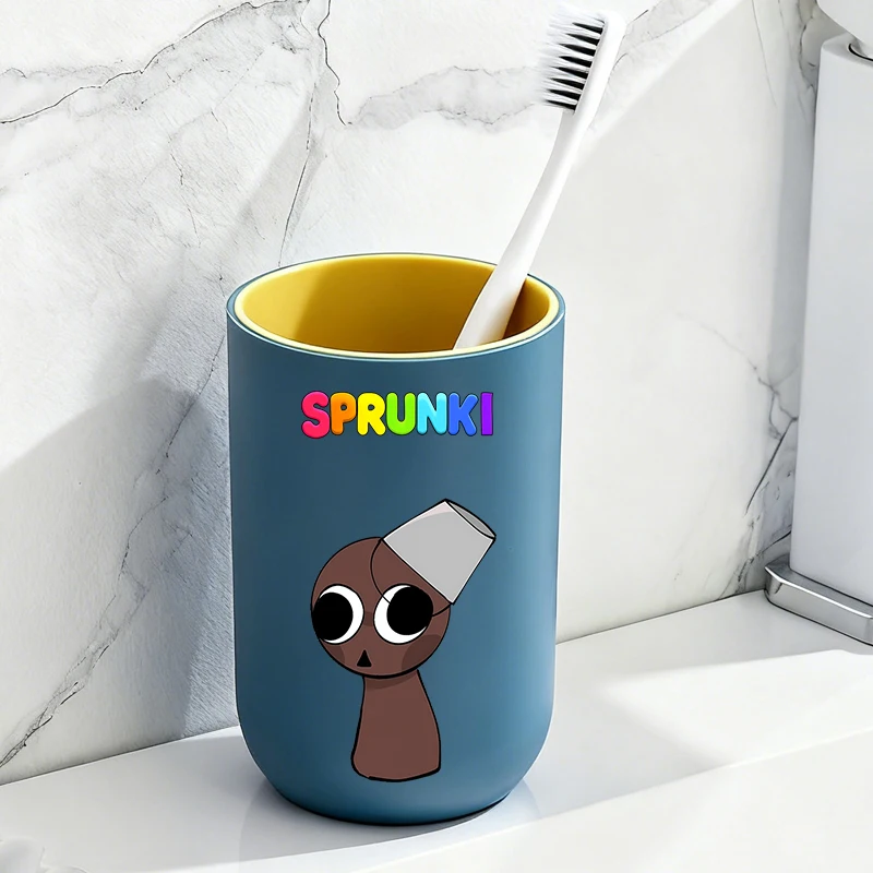 Sprunkis Toothbrush Cups Cartoon Pinki Oren Plastic Mouthwash Cup Game Kawaii Bathroom Tooth Water Cups Boys Girls Birthday Gift