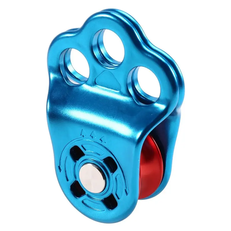 

Climbing Pulley- 30KN Three Holes Ball Bearing Single Pulley For 14Mm Rope Hauling In Rock Climbing