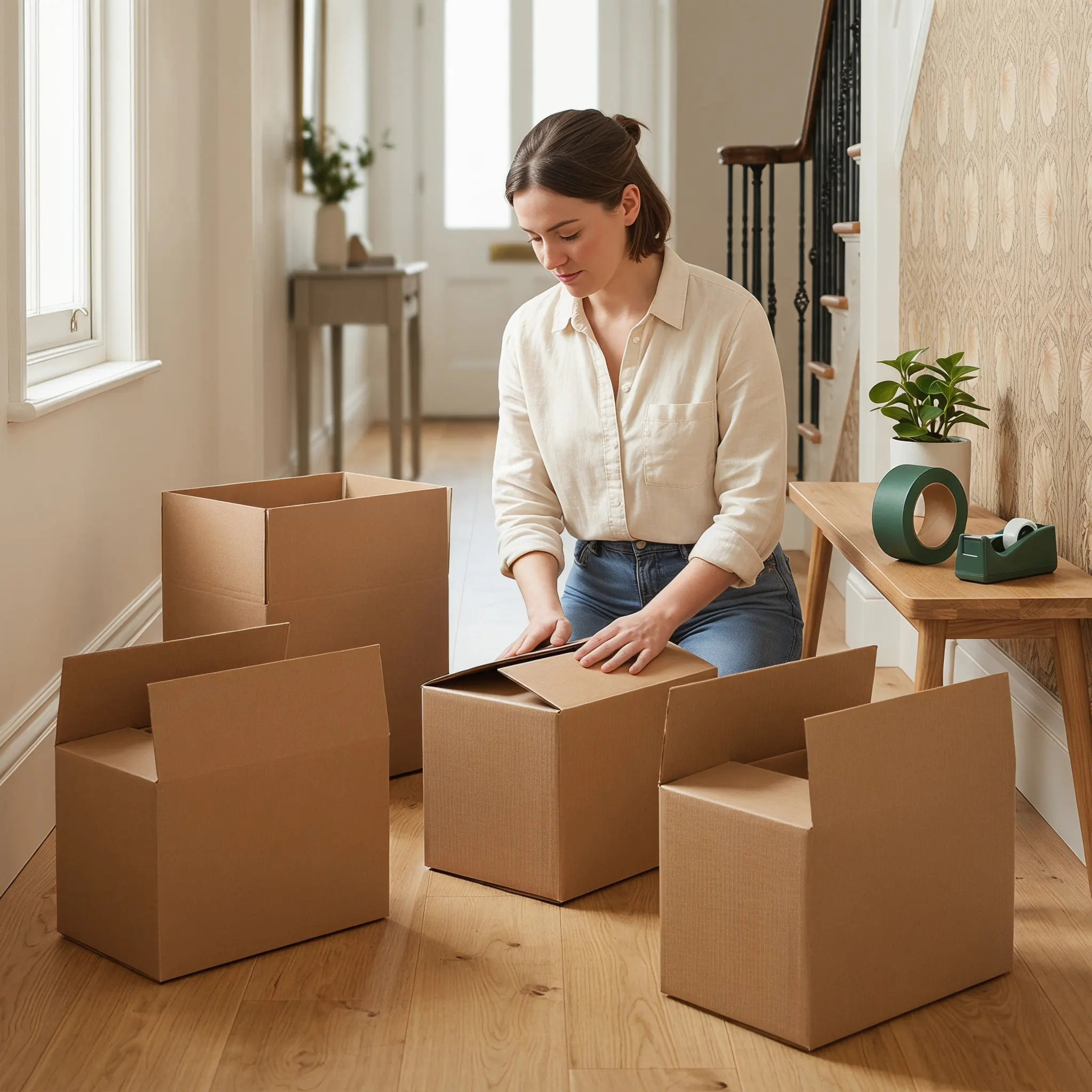 5Pcs Thick Corrugated Cardboard Shipping Boxes Superior Shock Absorption Foldable Compact Storage Moving Packing