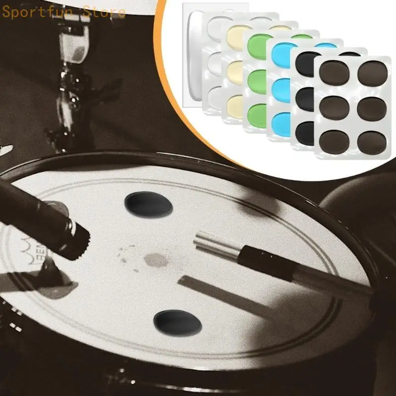 Soundproof Drum Silicone Stickers Durable Adhesive Pads Suitable for Practicing X7JD