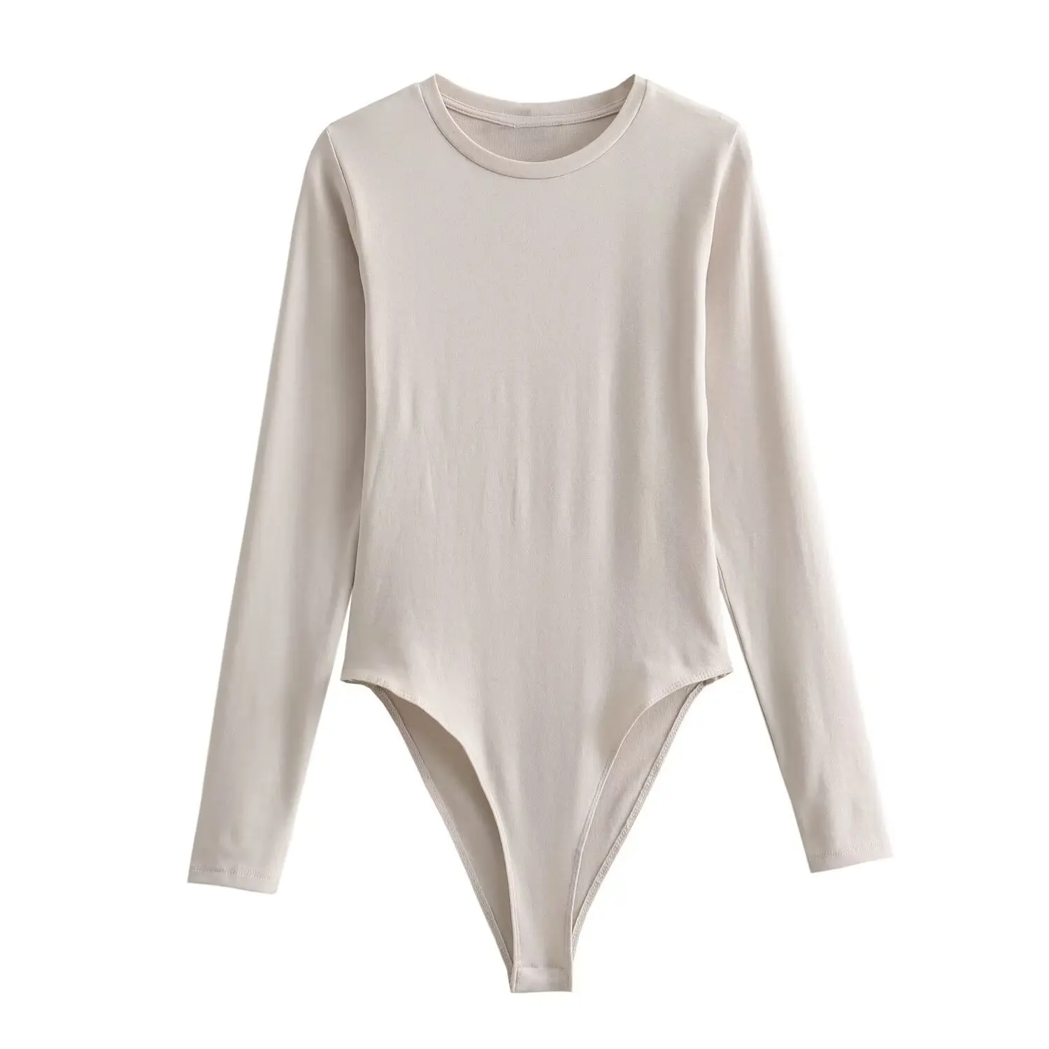 AW Chic Jumpsuit for Women Fashion Autumn Winter New Sexy Solid Color Long Sleeved Round Neck Female Bustier Tops Mujer