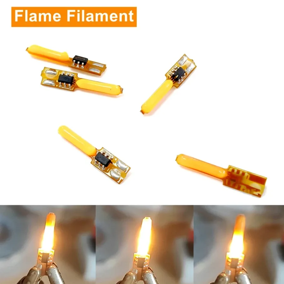 DC 3V Led Flash Flame Candles 1800K Edison Bulb LED Filament COB Diode Holiday Party Decoration Light Bulb Accessories 1-10pcs