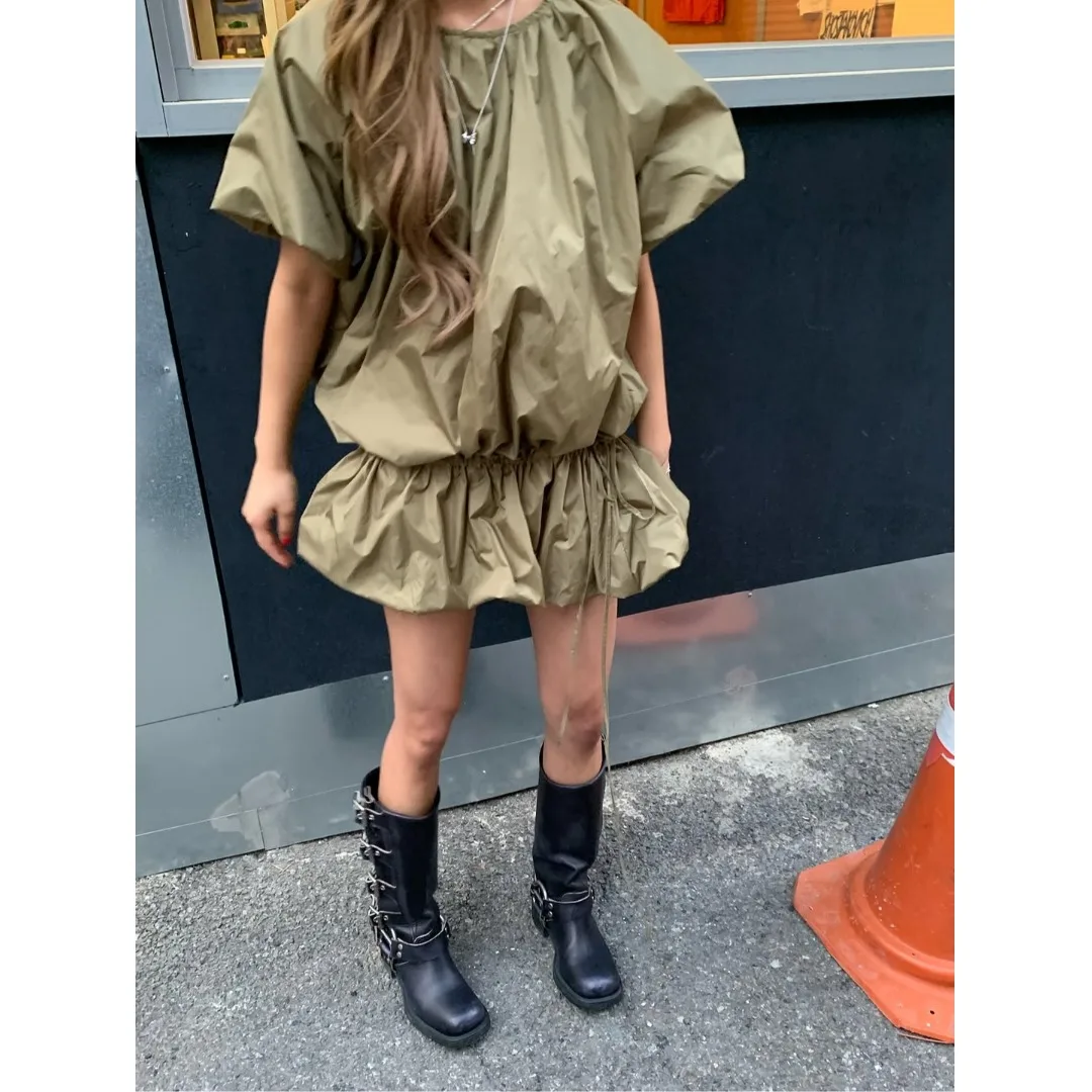 Flud Dstring Dr Korean Sle Women's Clothing Spring Autumn Winter Seasonal Faion Casual Daily Wear