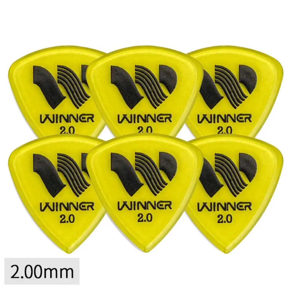 6 Pcs Winner Guitar Picks 2.0MM Thick Anti-Slip Electric Guitar Picks Large Triangular Picks Accessories Electric Guitar