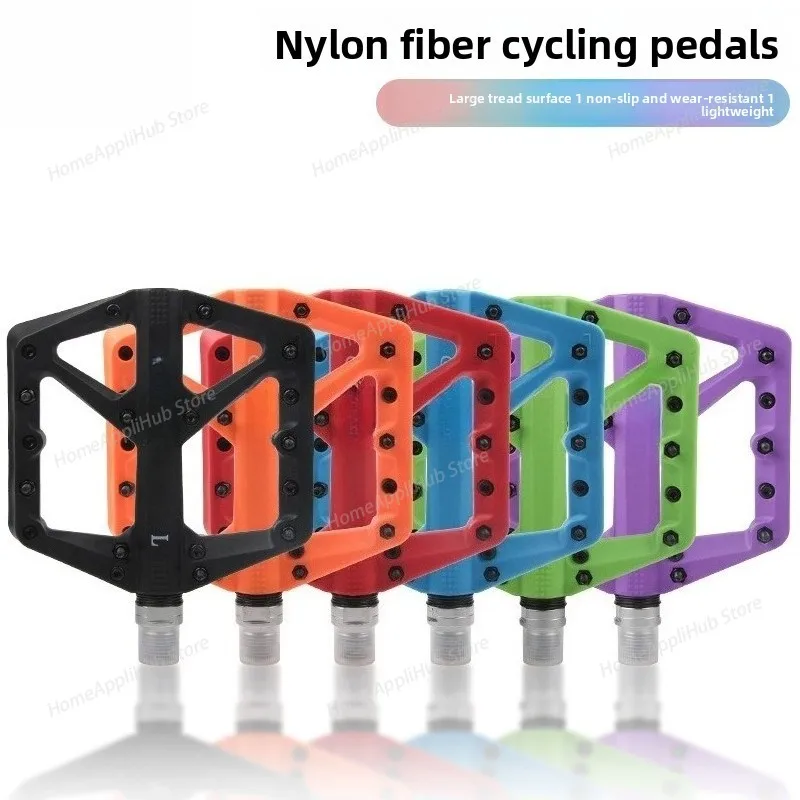 Bicycle Pedals Mtb Nylon Platform Footrest Flat Mountain Bike Paddle Grip Pedalen Bearings Footboards Cycling Foot Hold