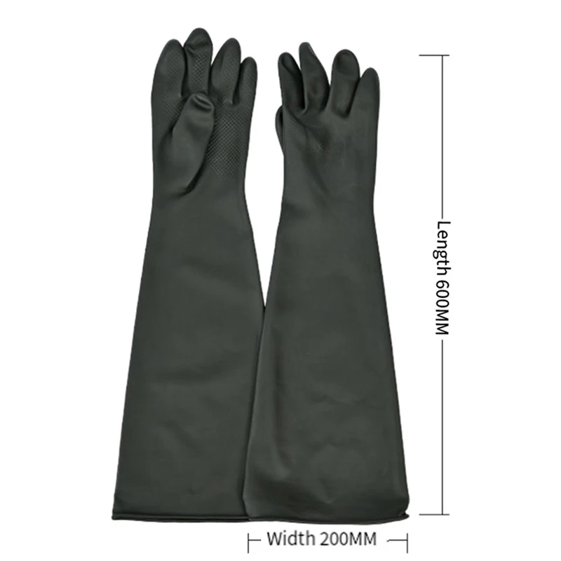 Blast Rubber Gloves For Sandblasting Sandblaster Sand Blast Cabinet Sandblasting Gloves Sandblaster Parts 60Cm Black Easy To Use