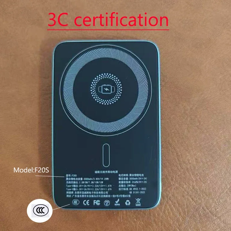 شهادة CCC بنك طاقة رفيع للغاية لعرض بطارية محمولة لاسلكية مغناطيسية سريعة الشحن لساعة Airpods