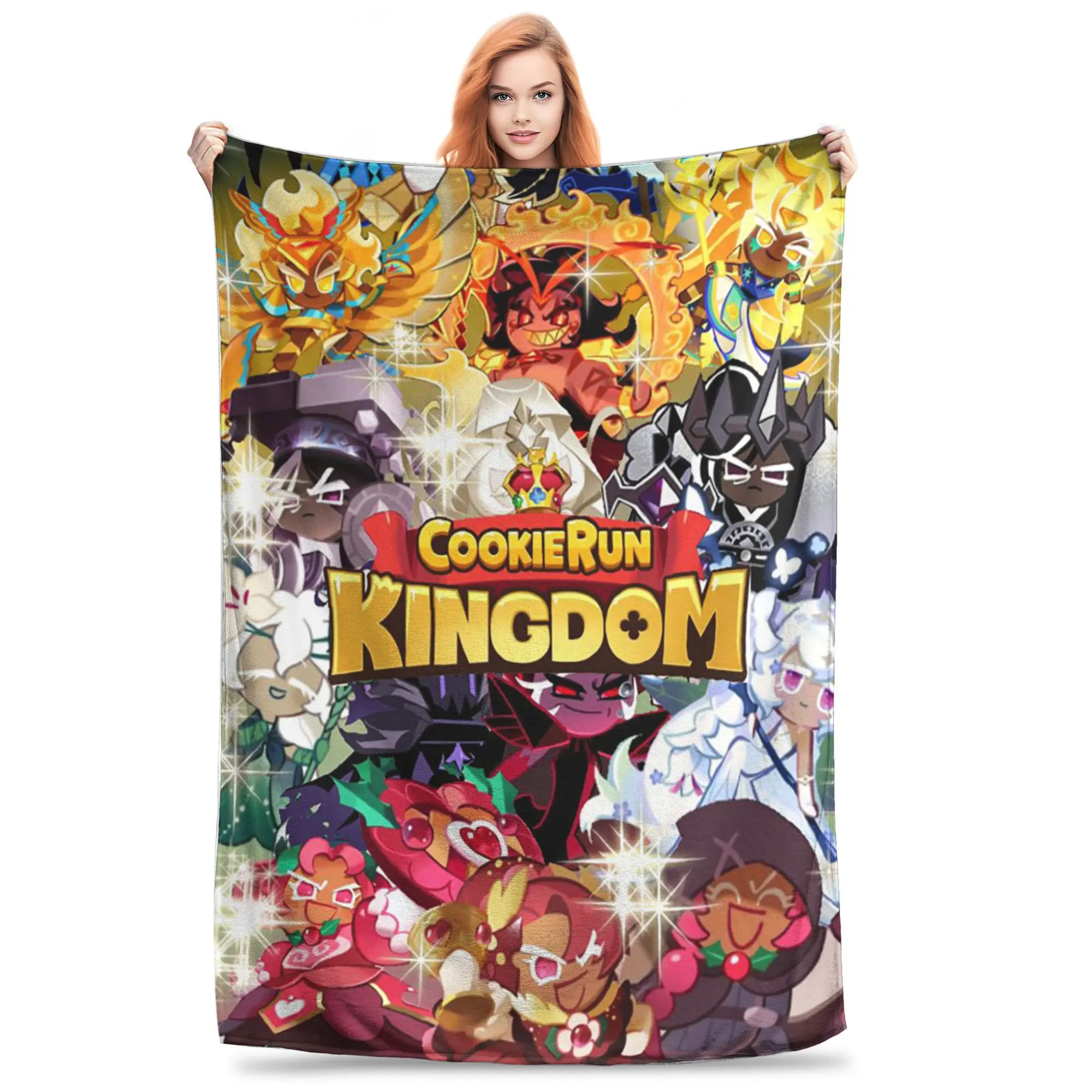 Flannel Throw Blanket Shadow Milk Cookie Run Kingdom Warm Plush Blankets Soft Bedding for Bed Living room Home Picnic Sofa