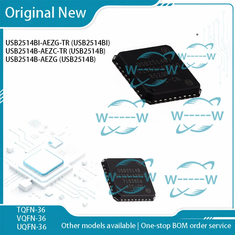 (2-30 NEW PCS) USB2514BI-AEZG-TR USB2514BI USB2514B-AEZC-TR USB2514B-AEZG USB2514BI USB2514B QFN-36 USB IC CHIP