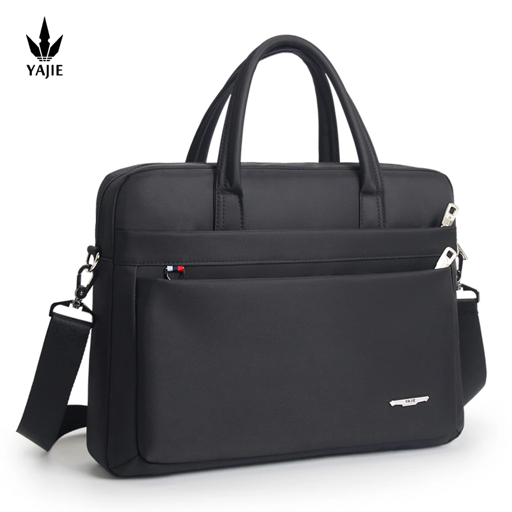 Large Briefcases For Men Canvas Tote Bag Laptop Case 15.6 Inch Waterproof Work Bags Business Mens Bag Shoulder Bag Office Black