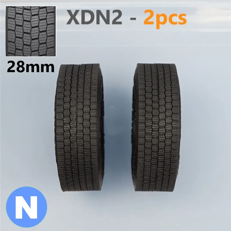 2pcs Rubber Tire Width 22/28mm for 1/14 Tamiya RC Truck Trailer Tipper Scania 770S MAN Benz Actros 3363 Volvo Car Diy Parts