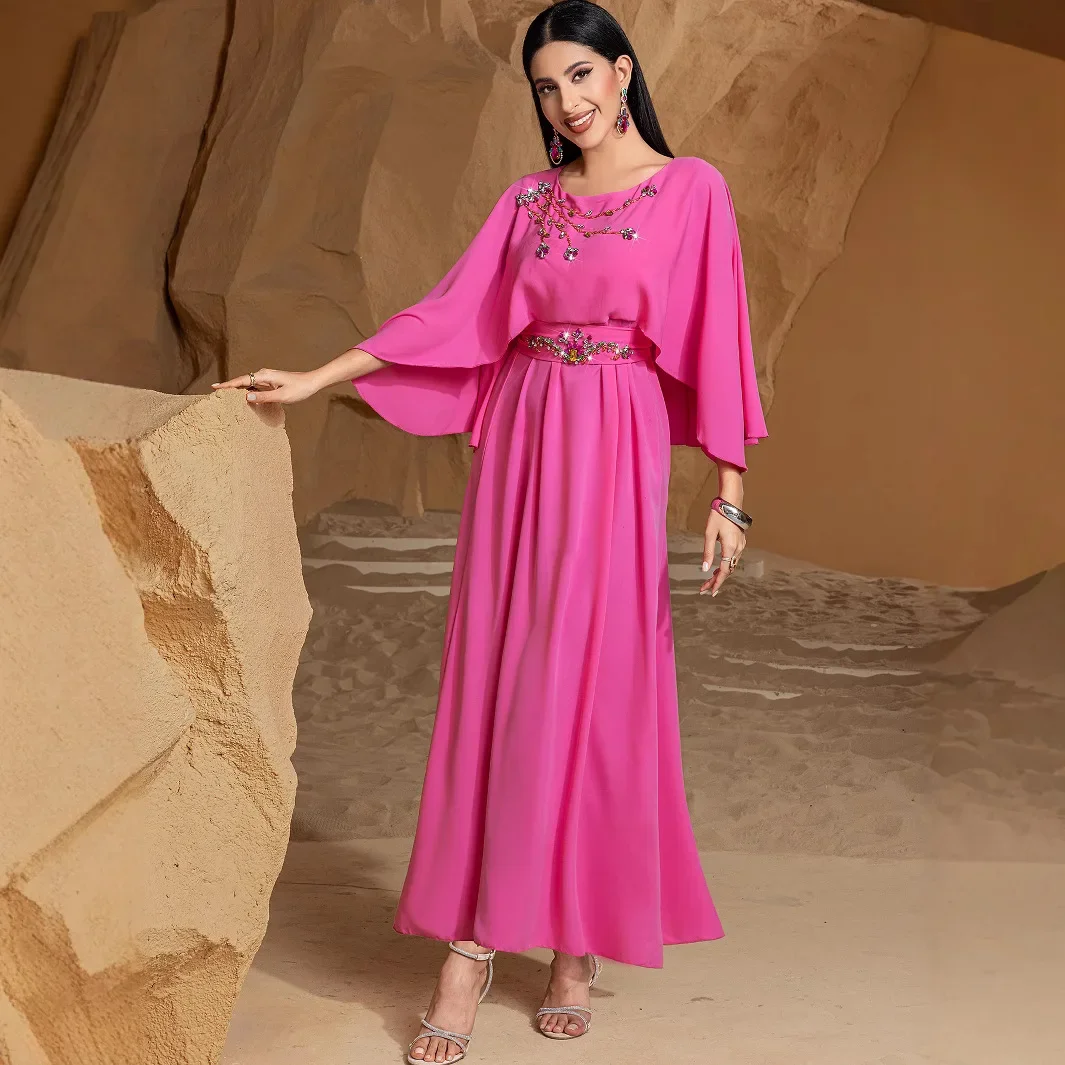 

Muslim Dress Women 2025 Modest Abaya Jalabiya Diamonds Kaftan Islam Vestidos Arab Long Robe Ramadan Morocco Dresses Dubai Abayas