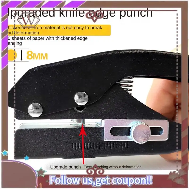 ABBG-12Mm Круглый дырокол для бумаги Ручной круглый дырокол с одним отверстием для удостоверений личности ПВХ карты Значок фотографии Прочный Простота в использовании