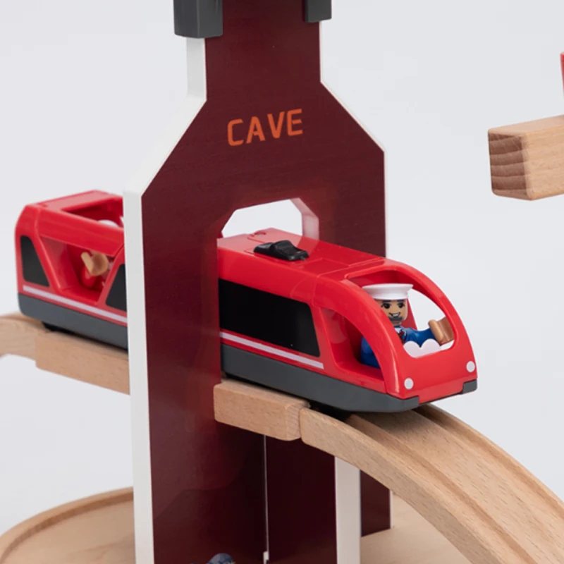 男の子用ハンギングタワークレーンおもちゃ、木製トラックアクセサリー、マジックレールカー、エンジニアリング建設、楽しいギフト、x34